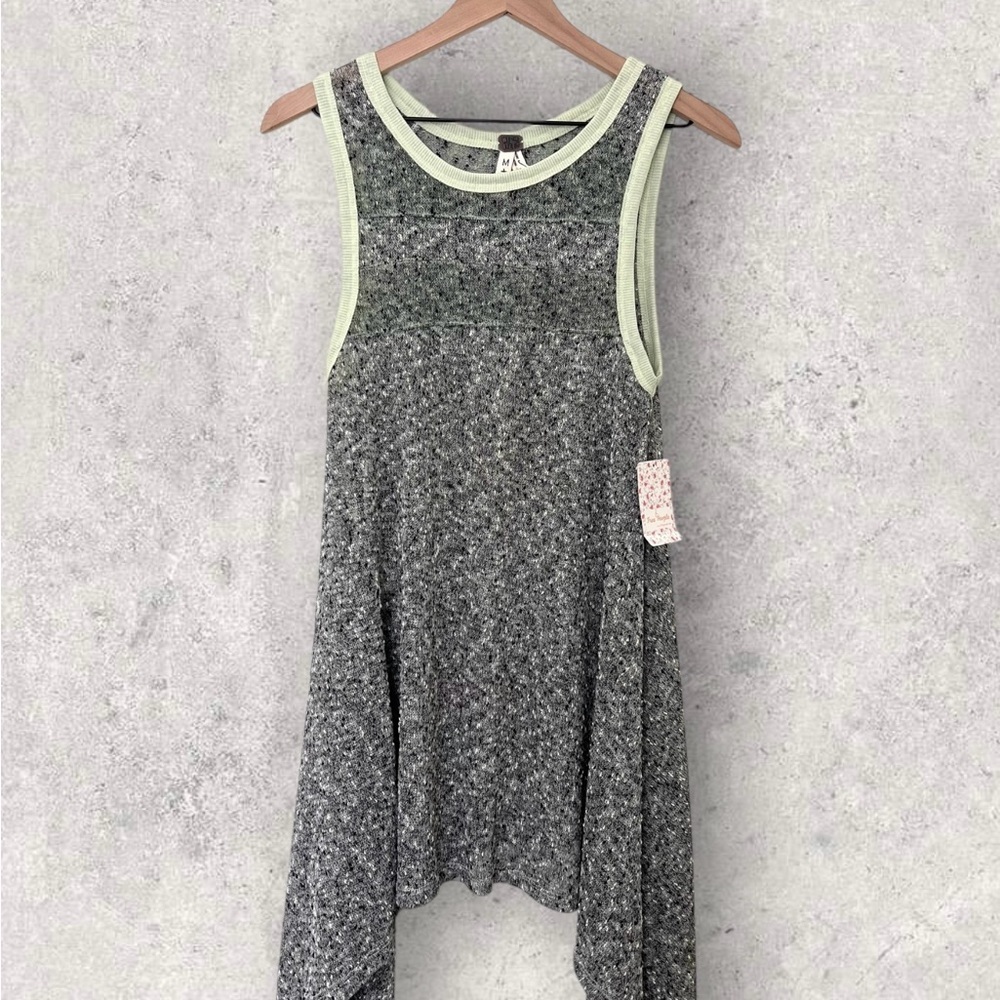 Free People We the Free Gray/Green Asymmetrical Tank Dress Size M